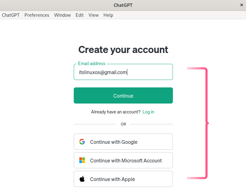 Creating an Account on ChatGPT in Debian 12