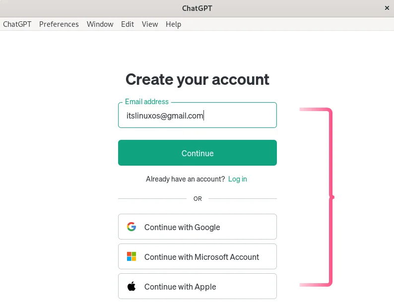 Creating an Account on ChatGPT in Debian 12