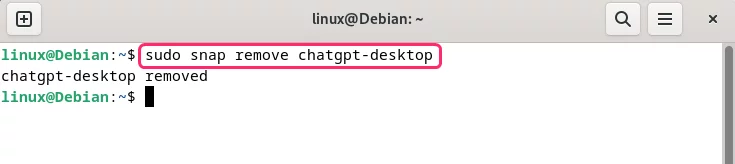 Removing ChatGPT from Debian using Snap