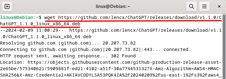 Downloading ChatGPT Deb File on Debian 12