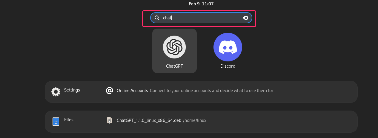 launching ChatGPT on Debian 12 from applications menu