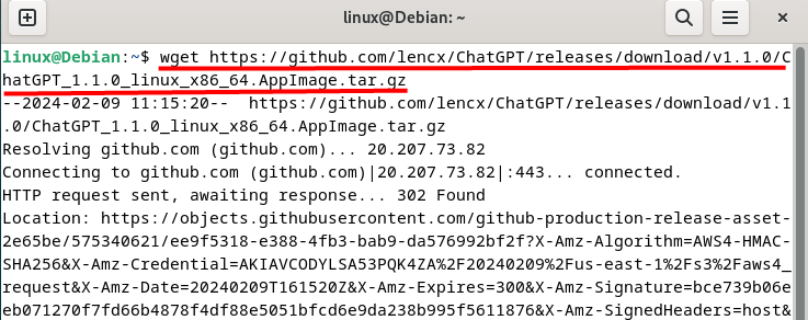 Downloading ChatGPT AppImage File from Github on Debian 12