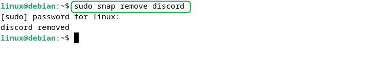 Removing Discord from Debian installed via Snap package manager