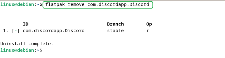 Removing Discord from Debian installed via Flatpak package manager