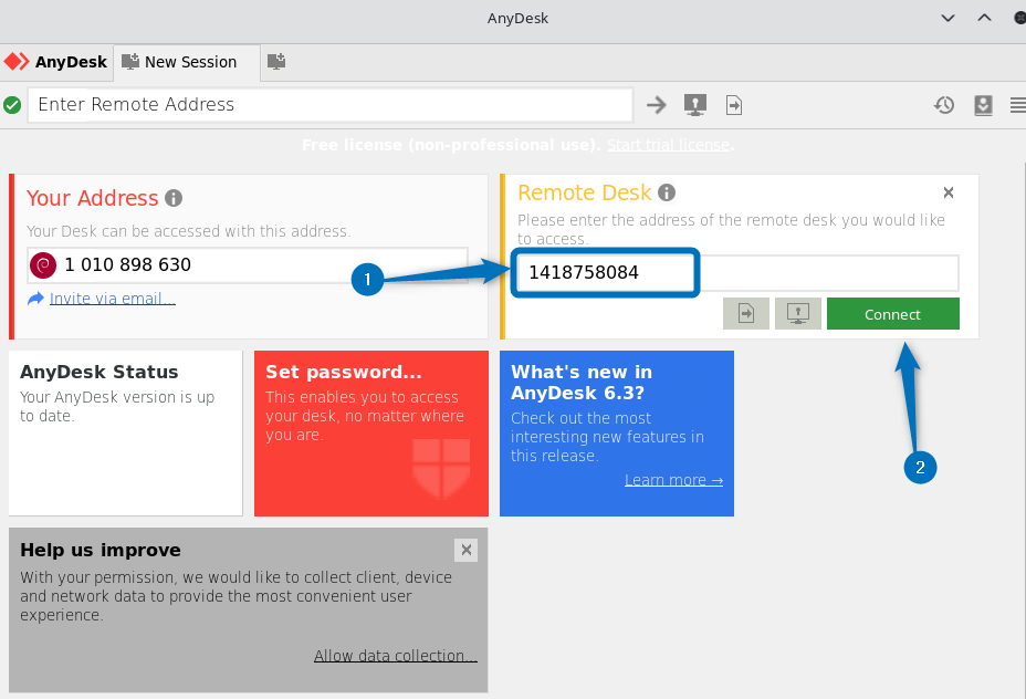 Accessing Ubuntu remotely via Debian 12 using AnyDesk 