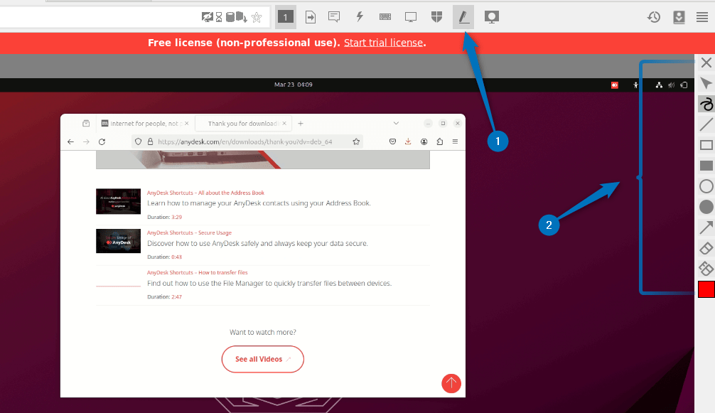 AnyDesk Whiteboard option 