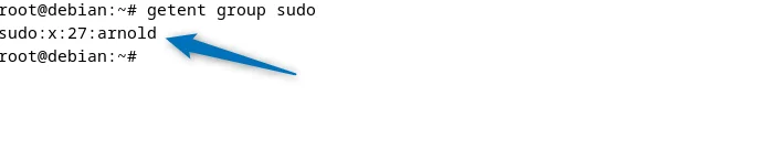 Listing users in sudo group in Debian