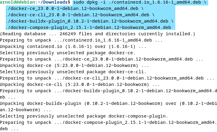 Installing Docker through Deb file on Debian 12