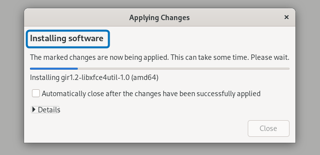 Xfce installation via synaptic package manager on Debian 12