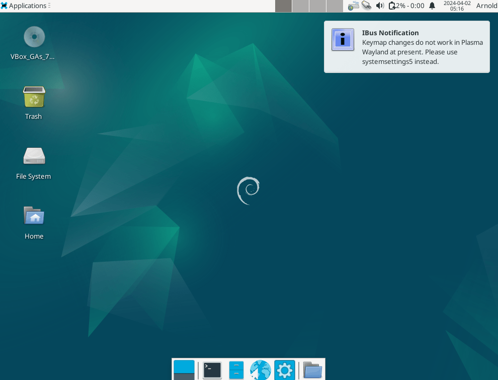 Xfce interface on Debian 12