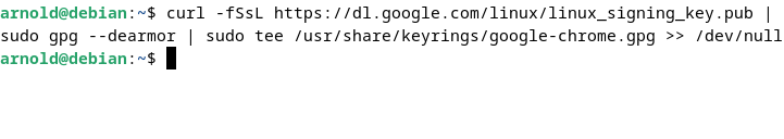 Adding the GPG key for Google Repository on Debian 12