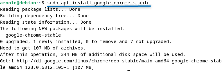 Installing Google Chrome on Debian 12 using apt package manager