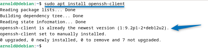 Installing SSH client on Debian 12