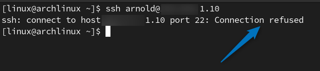 Port 22 connection refused error