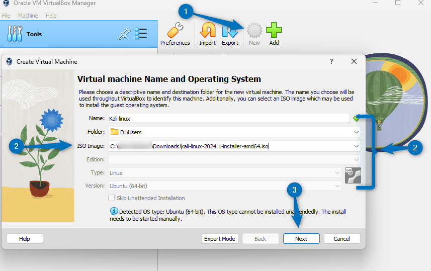 Creating a Virtual Machine on VirtualBox for Kali Linux