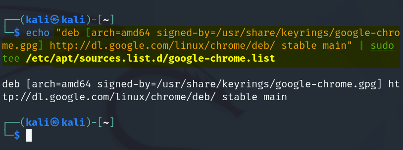 Add Google Chrome Browser Repository in Kali Linux