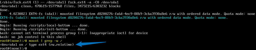 verifying the permissions for the drive on Kali Linux