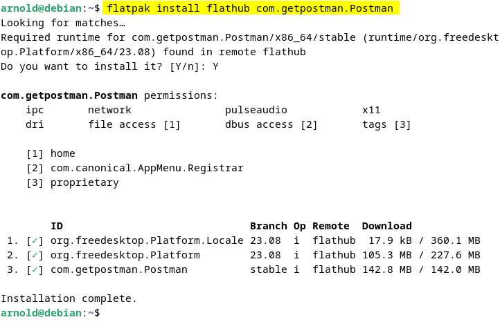 Installing Postman Desktop app on Debian 12 using Flatpak Package manager
