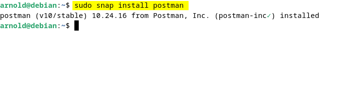 Installing Postman Desktop app on Debian 12 using Snap Package manager