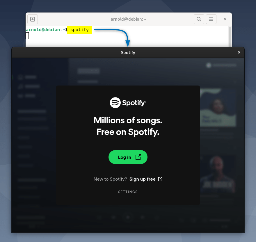 Launching Spotify on Debian 12 installed through its repository