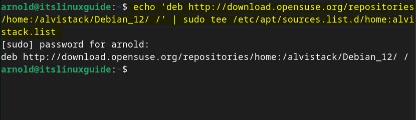Adding Alvistack repository for Podman on Debian