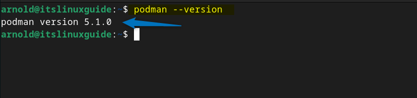 Checking the Podman version installed on Debian through Alvistack repository