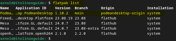 Listing all the apps installed on Debian 12 by Flatpak