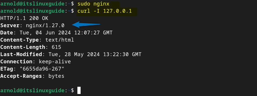 Checking the version of Nginx installed on Debian using Nginx official repository