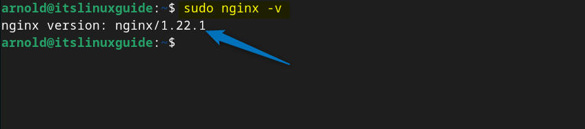 Checking the version of Nginx on Debian 12 installed through apt package manager