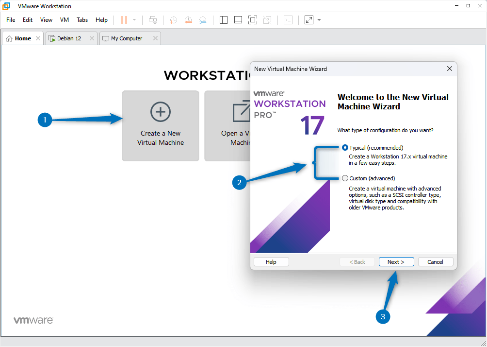 Creating a virtual machine on VMware for Kali Linux
