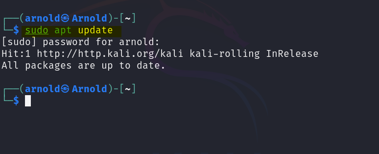 Updating Kali Linux packages list
