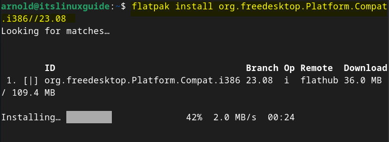 Solving the error of i386 compatibility extensions and error of missing 32-bit library that is libc.so.6, by installing Compat.i386 extension on Debian uisng Flatpak