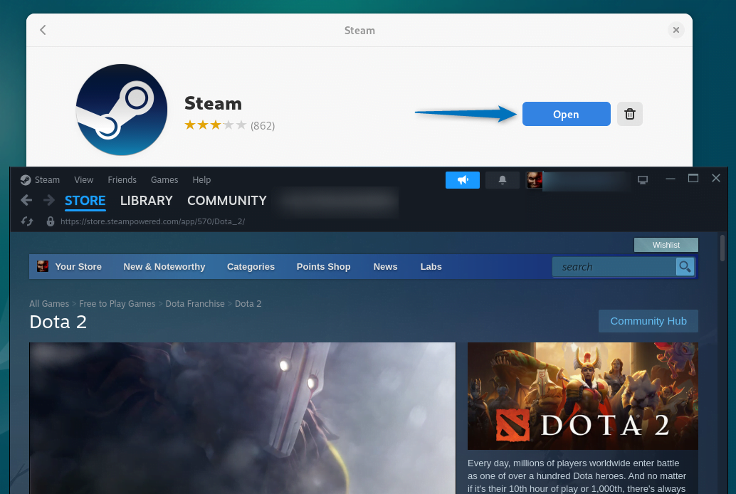 Launching Steam on Debian 12 installed through Software install app