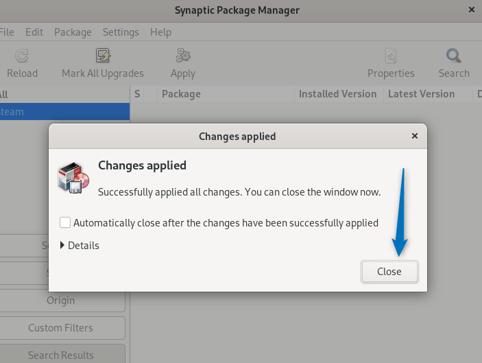 Installing stream on Debian using Synaptic package manager