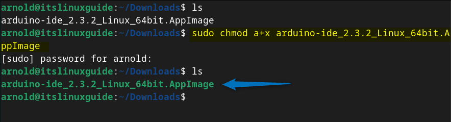 Making Arduino IDE AppImage file executable on Debian 12