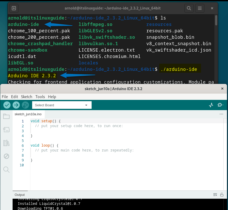 Launching Arduino IDE on Debian using its Zip file