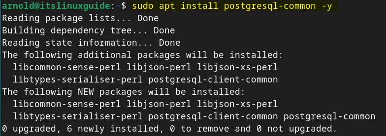 Installing common packages or files for postgreSQL on Debian