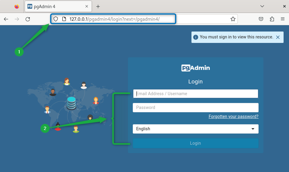 Launching Pgadmin4 web version on Debian 12