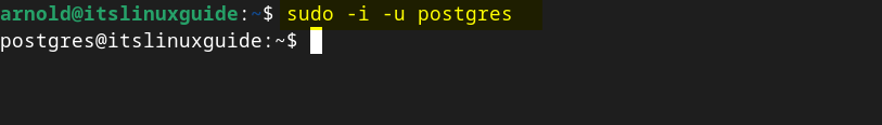 Switching to PostgreSQL user in Debian 12