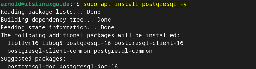 Installing PostgreSQL on Debian using its repository