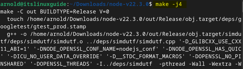 Creating a make file for Node.js on Debian to install it via nodejs source file