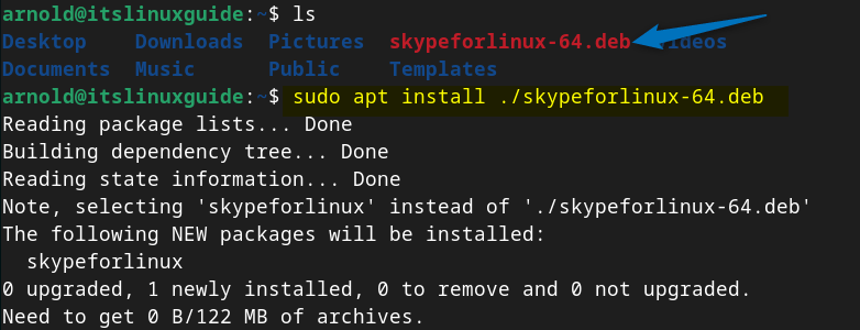 Installing Skype on Debian through its deb file
