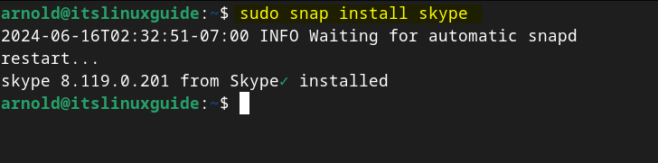 Installing Skype on Debian using Snap Package Installer