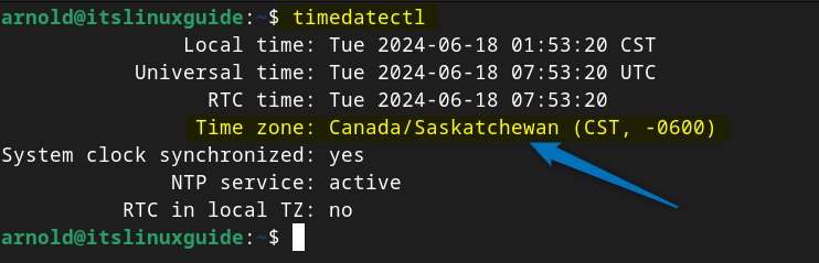 Verifying the change in timedatectl on Debian