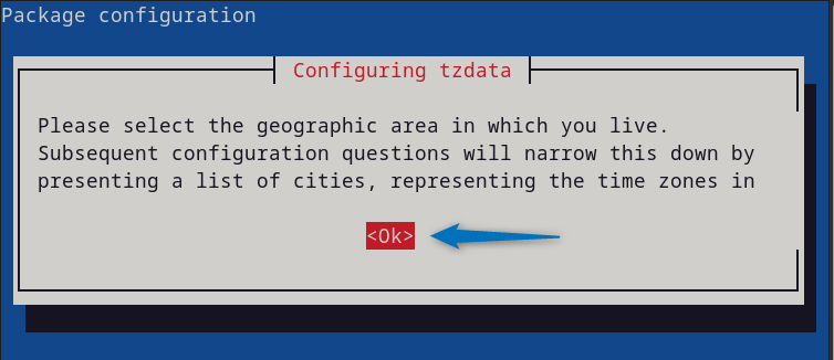Instructions note while setting or changing time zone on Debian using the tzdata