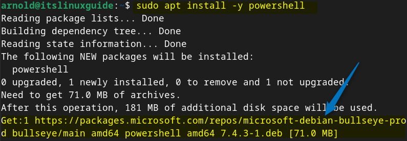 Installing PowerShell on Debian using its repository