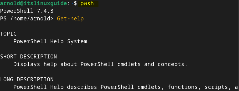 Launching PowerShell on Debian installed via Software Install app