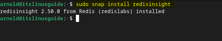 Installing Redisinsight on Debian using Snap package manager Redis (GUI)