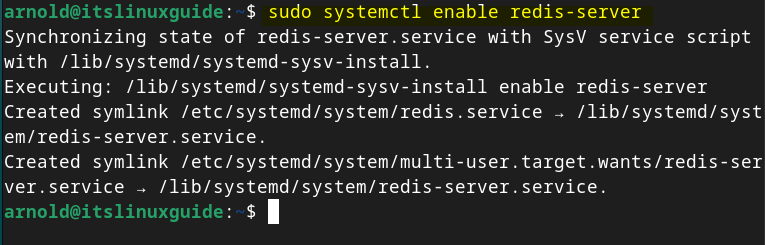 Enabling Redis-server service on Debian using systemcytl utility
