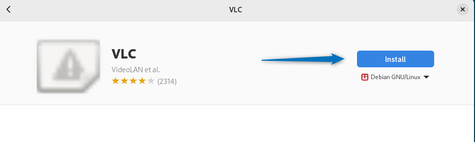 Installing VLC on Debian using its software app